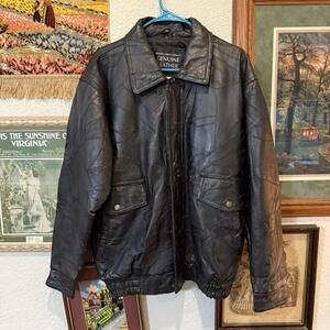 Vintage 90s RARE Napoline Leather Lined Handcrafted Jacket Size Medium